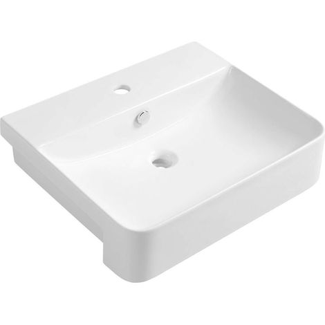 Sapho Isvea Sott Aqua - Lavabo 590x490 mm, con 1 foro per rubinetto, bianco 10SQ51058 (1/5)