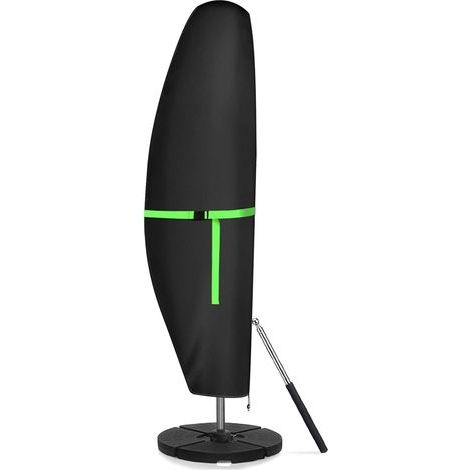 Schutzhülle aus 420D Oxford-Gewebe für Ampelschirme (280 x 81 cm) mit seitlich versetzter Stange, Schwarz (1/5)