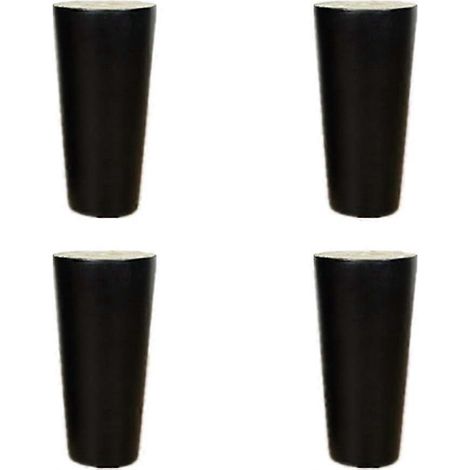 Schwarze Holzmöbelbeine, Sofabeine, TV-Tischfüße, Couchtischbeine, Schrankbeine für Stühle, Schränke, Sofas, Esstische, Arbeitsmöbel – 6 cm (2,4 Zoll) – Schwarz