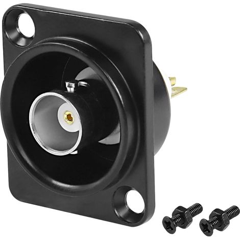 Adaptateur de connecteur BNC pour montage sur panneau BNC femelle à souder HD SDI Vidéo coaxiale RF Socket, coupleur BNC Connecteur de cadre pour caméra de sécurité vidéo (1/5)