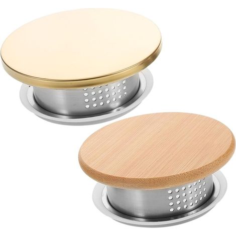 Set di 2 coperchi in acciaio inox per caraffe e bollitori in bambù per acqua fredda (1/5)