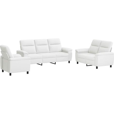 Sofa-Set 3 pcs Weiß Stoff vidaXL