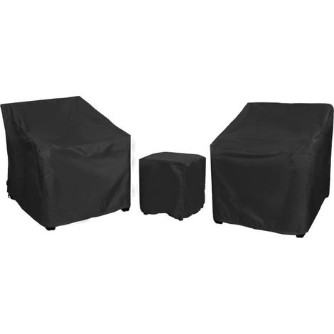 Schutzhülle für Gartenstühle, 3er-Set für Stühle im Wirtshausstil, wasserdicht, schwarz