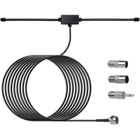 Antenne Radio FM Antenne Dipôle 75 Ohm avec Connecteur de Type F Câble dextension 3M pour Système de Musique Récepteur Stéréo-DOU (1/4)