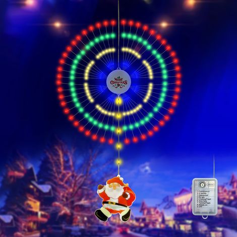 Guirlande lumineuse de Noël en forme de feu d'artifice, suspension décorative étanche IP65, lumières colorées, 8 modes d'éclairage (1/3)