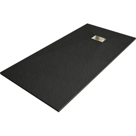 Mexen Hugo piatto doccia rettangolare SMC 170 x 90 cm, nero, copertura oro - 42709017-G (1/5)