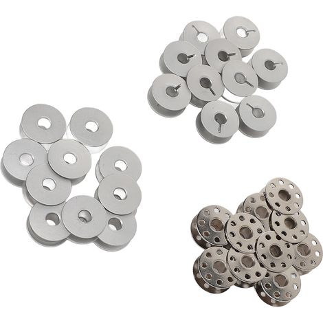 30-teiliges Spulenset für Steppstich-Nähmaschinen, Industriemetall 55623A, geschlitzt, Aluminiumoxid 270010, Eisen mit Loch 40264A (1/5)