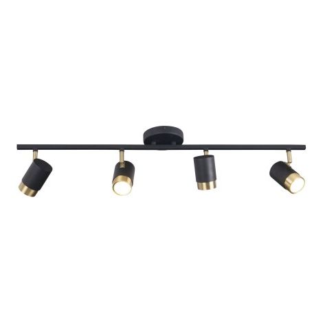 Plafonnier industriel noir/laiton 4xGU10 Maxlight Puma