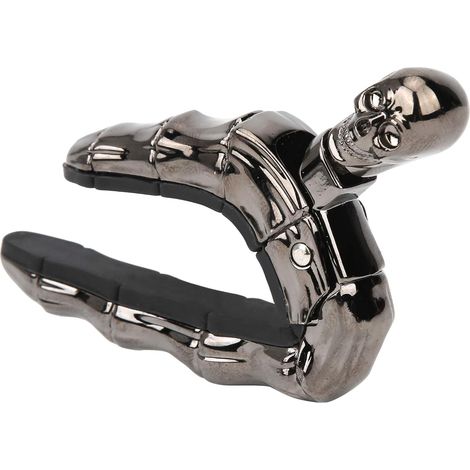Capodastre de guitare réglable, antidérapant, en métal avec coussinet en caoutchouc, compatible avec les guitares électriques, acoustiques et les ukulélés (noir)