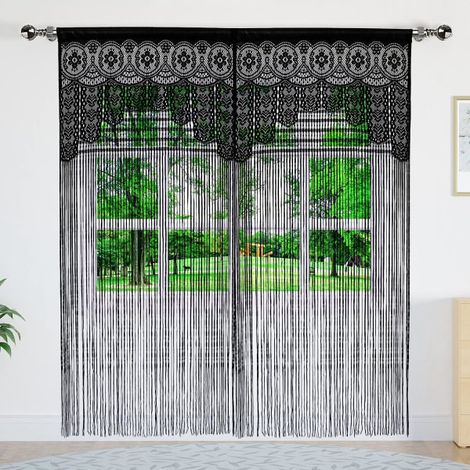 2 panneaux de séparation de pièce style hippie pour porte ou fenêtre, rideaux muraux (100 × 200 cm) couleur champagne (1/4)