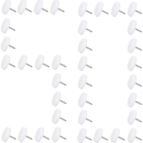 50pcs Patin Glisseurs pour Meuble Tampon Pied Teflon a Clouer avec Vis Patin Chaise 20mm Quincaillerie du Meuble pour Protege Pied a Clouer de Meuble et Plancher - 5mm d'épaisseurs (20mm) (1/5)