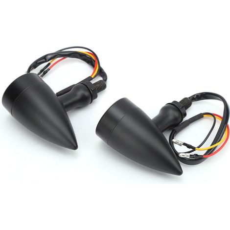Adecuado para dos intermitentes de motocicleta de aluminio ámbar de 12 V, rosca de 10 mm. (1/2)