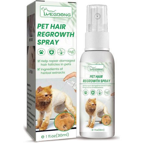 Spray de complément alimentaire pour la repousse des poils d'animaux (1/2 pièce), favorise la repousse du pelage après une opération ou une maladie. (1/5)