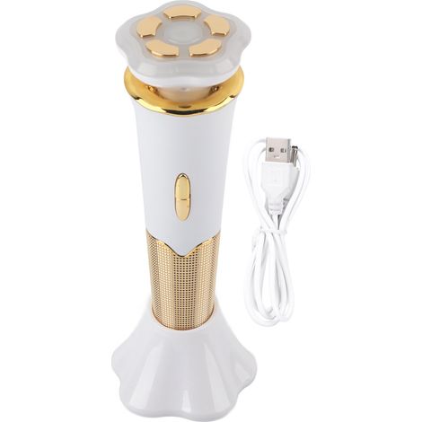 Appareil de beauté RF LED photon rajeunissement peau micro-courant lifting raffermissant masqueur blanc or (1/5)