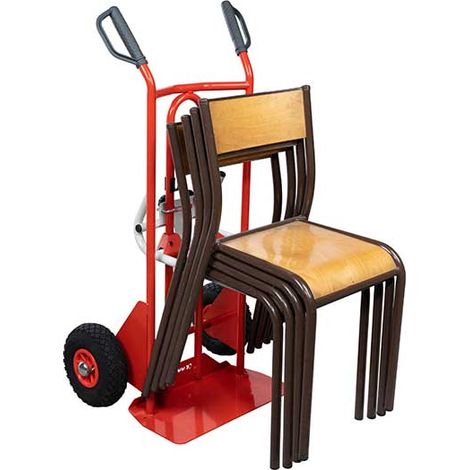 Diable porte chaises avec poignées à garde - Roues pneumatiques - 810005343