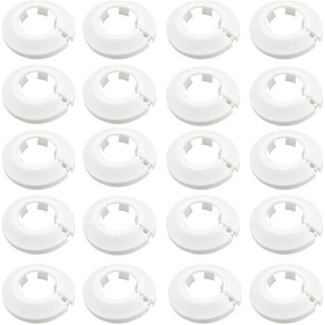 Lot de 20 cache-tuyaux de radiateur - Rosettes de protection - Pour cache-radiateurs - Blanc