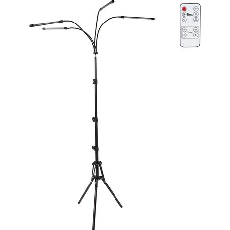 Lampe de croissance LED à 4 têtes avec trépied, télécommande, minuterie et variateur d'intensité. Prise britannique 100-240 V. (1/5)