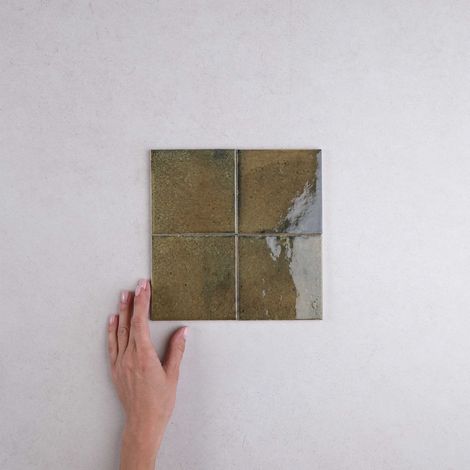 Faience Effet Zellige Vert Olive HANOI Wild Olive 10x10cm (1/2)