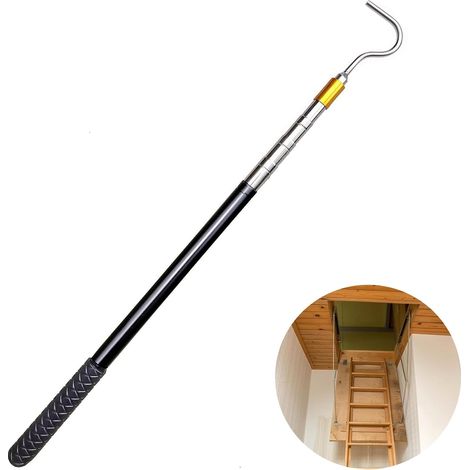 Perche Telescopique Portant a Vetement Manche Telescopique Barre Télescopique avec Crochet pour Voile D'ombrage pour Store Barre avec Crochet Robot Ouvre Auvent Camping Car (1/5)