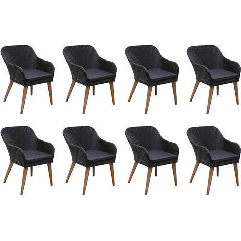 Maison Exclusive - 9-tlg. Garten-Essgruppe Schwarz