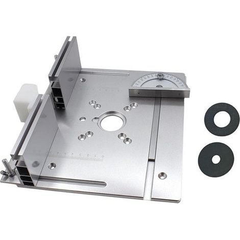 Frästisch Einlegeplatte aus Aluminiumlegierung für Holzfräsen, Wendeplatte, Trimmer und Gravierwerkzeug mit Gehrungsanschlag für Tischkreissägen (1/5)