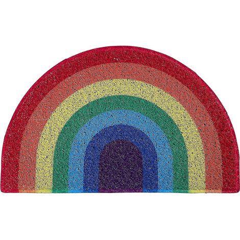Paillasson Arc-en-ciel Cadeau Emménagement Anti-saleté Barrière Tapis d'entrée (80x50cm) (1/5)