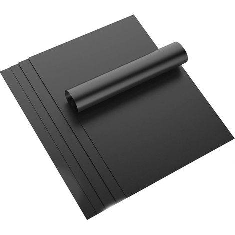Tapis de Barbecue, Cuisson Mats, Réutilisable Tapis de Grill, Anti-adhérent Tapis BBQ Barbecue, pour Fours assistés/Charbon de Bois/Gaz/Grill électrique/40  33 cm, (Set de 5 Tapis) Noir