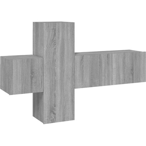 Set di mobili mobile buffet TV televisione soggiorno camera da letto soggiorno 3 pezzi sonoma pannelli in MDF grigio 020024643
