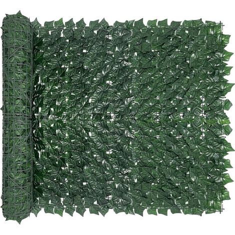 Haie artificielle Feuillage Fausse Brise Vue Balcon, Rouleau de Treillis avec Lierre pour Balcon Terrasse Jardin Vert, 50x100cm (1/5)