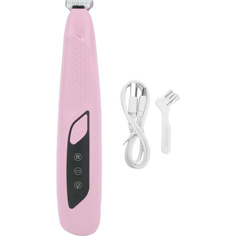 Tondeuse à pattes de chien avec lumière LED, tondeuse électrique rechargeable pour toilettage des pieds et des poils de petite surface, rose (1/5)
