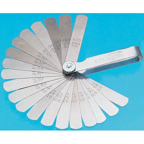 Jauge d'épaisseur RS PRO, 25 lames ( Prix pour 1 )