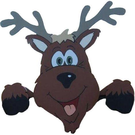 Niedliche Cartoon-Weihnachtsmann-/Rentier-Gartenfigur für Weihnachten – Gartendekoration für draußen, lustige Rasenfigur, festliches Geschenk für den Garten.