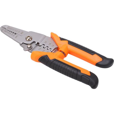 Dénudeur de fil coupe-câble acier inoxydable orange argent outil coupe-dégainage pour réparation bricolage 120-6282 (1/5)