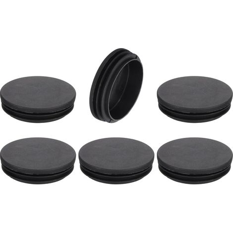 6 Pcs Bouchon en Plastique Rond, Bouchons d'Extrémité de Tube Noirs, 74mm(2.91 Pouce) pour Pieds de Meubles, Protection de Glissement pour Chaise, Canapé, Table, Étagère (1/5)