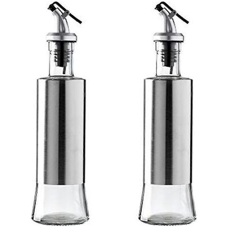 Lot de 2 flacons en verre de 310 ml (10,6 oz) avec distributeur pour huile et vinaigre (1/5)