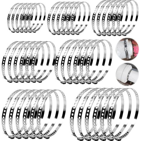 42 Pièces Pince a Collier de Serrage pour Tuyau Inox, 10-50mm/50-150mm Réglable Colliers de Durite Serrage Acier Métallique, Sans Vis Collier de Serrage Tuyau, pour Tuyau D'eau, Câble, etc (42 Pièces) (1/5)