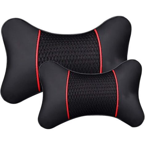 Siège de Voiture en Cuir protège-Oreiller de Cou de Voiture de sécurité Appui-tête de Voiture Soutien Dossier Coussin Oreiller Repose-Cou(28 x 18cm) (1/5)