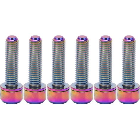 Satz mit 6 farbigen M5 20mm Titan-Vorbauschrauben für Fahrräder, Ersatzteile