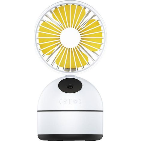 Mini ventilateur portable rechargeable USB avec humidificateur intégré pour la maison, le bureau et l'ordinateur (blanc). (1/4)