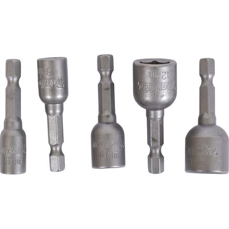 Makita Steckschlüssel-Set magnetisch, 5 Stk., SW6/8/10/12/13, 1/4, 50 mm, Art.Nr. B-39154
