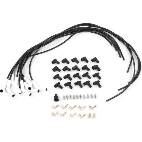 Câble de bougie d'allumage de 0,3 pouce, gaine en céramique à 180°, câble d'allumage résistant aux hautes températures jusqu'à 9000 °C, type universel, convient à la modification automobile. (1/5)