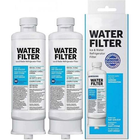 Lot de 2 filtres �� eau de r��frig��rateur de rechange pour Samsung DA97-17376B DA97-08006C HAF-QIN HAF-QIN/EXP