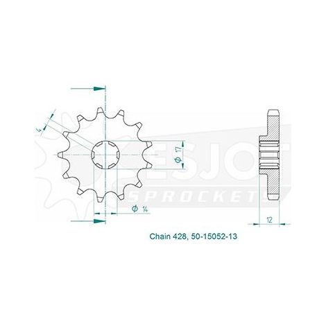 Pignon compatible avec la marque Aprilia - 428 - 13 Dents - Made in Germany