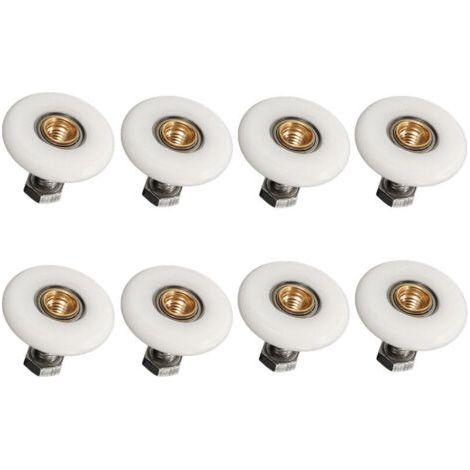 Set of 8 Shower Door Rollers 19mm – High Quality Nylon and Stainless Steel – Replacement for Sliding Doors (1/5)