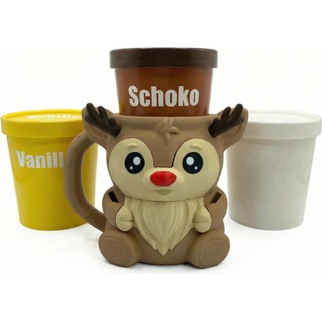 Porte-gobelet pour glaçons pour gobelets de 500 ml – Choisissez votre animal préféré (pingouin, ours polaire, chat, vache des hautes terres, mammouth) – PLA fabriqué en (1/5)