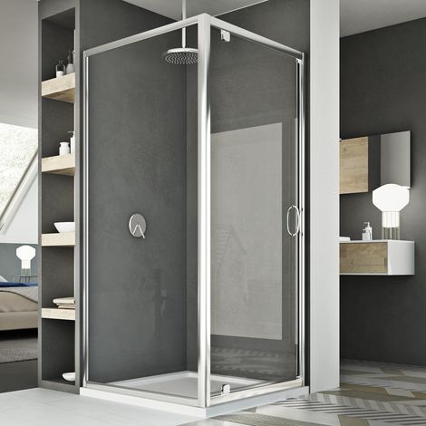 Schwenk-Duschkabine Klarglas h 185 mod. Sintesi Duo 1 Tür 70x100 Öff. 100 cm