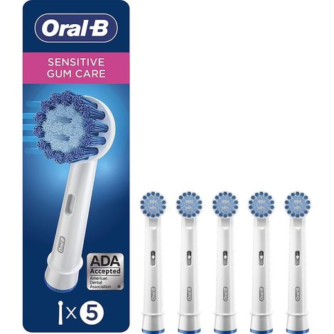 Lot de 5 têtes de brosse à dents électrique de rechange sensibles, l'emballage peut varier (1/5)
