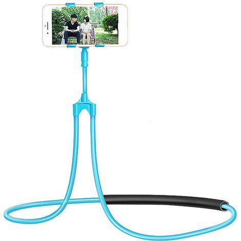 Support de téléphone portable à suspendre autour du cou, multifonctionnel, flexible et réglable, pour lit, canapé, voiture, bleu, 78 cm/31 pouces (1/4)