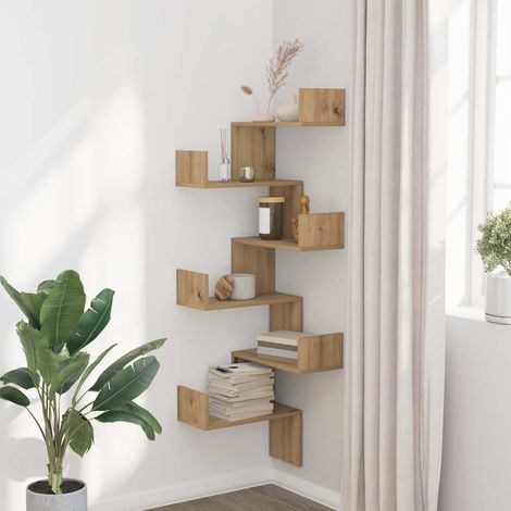 Wand-Eckregal Artisan-Eiche 45x45x147 cm Holzwerkstoff