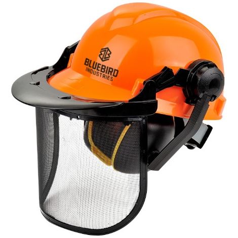 Casco professionale di protezione con visiera in nylon e cuffie BLUEBIRD (1/2)